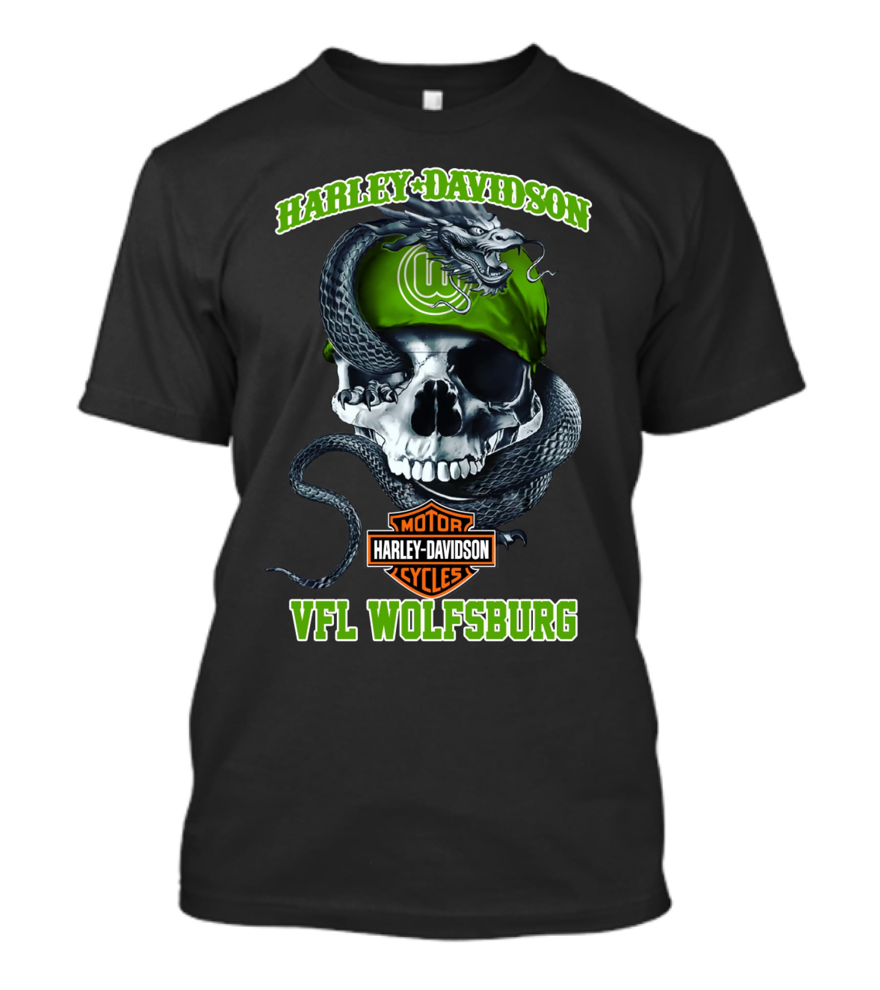 Harley Davidson Vfl Wolfsburg Skull And Snake T-Shirt