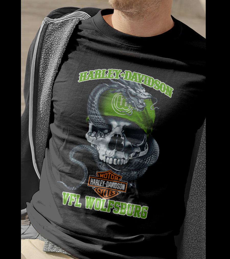 Harley Davidson Vfl Wolfsburg Skull And Snake T-Shirt