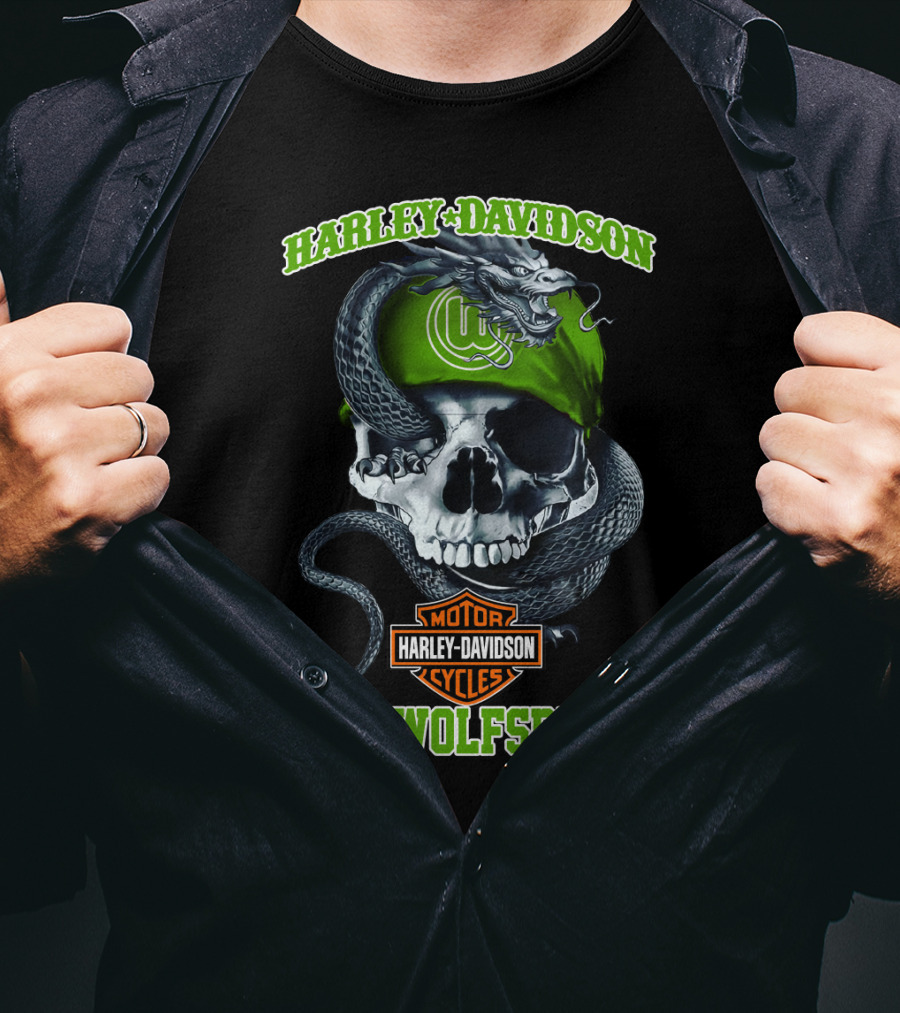 Harley Davidson Vfl Wolfsburg Skull And Snake T-Shirt