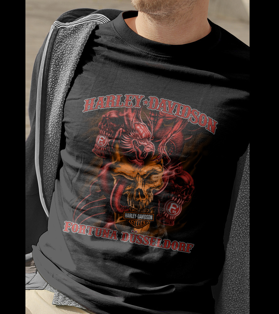 Harley Davidson Fortuna Düsseldorf Skull And Dragon C95 T-Shirt