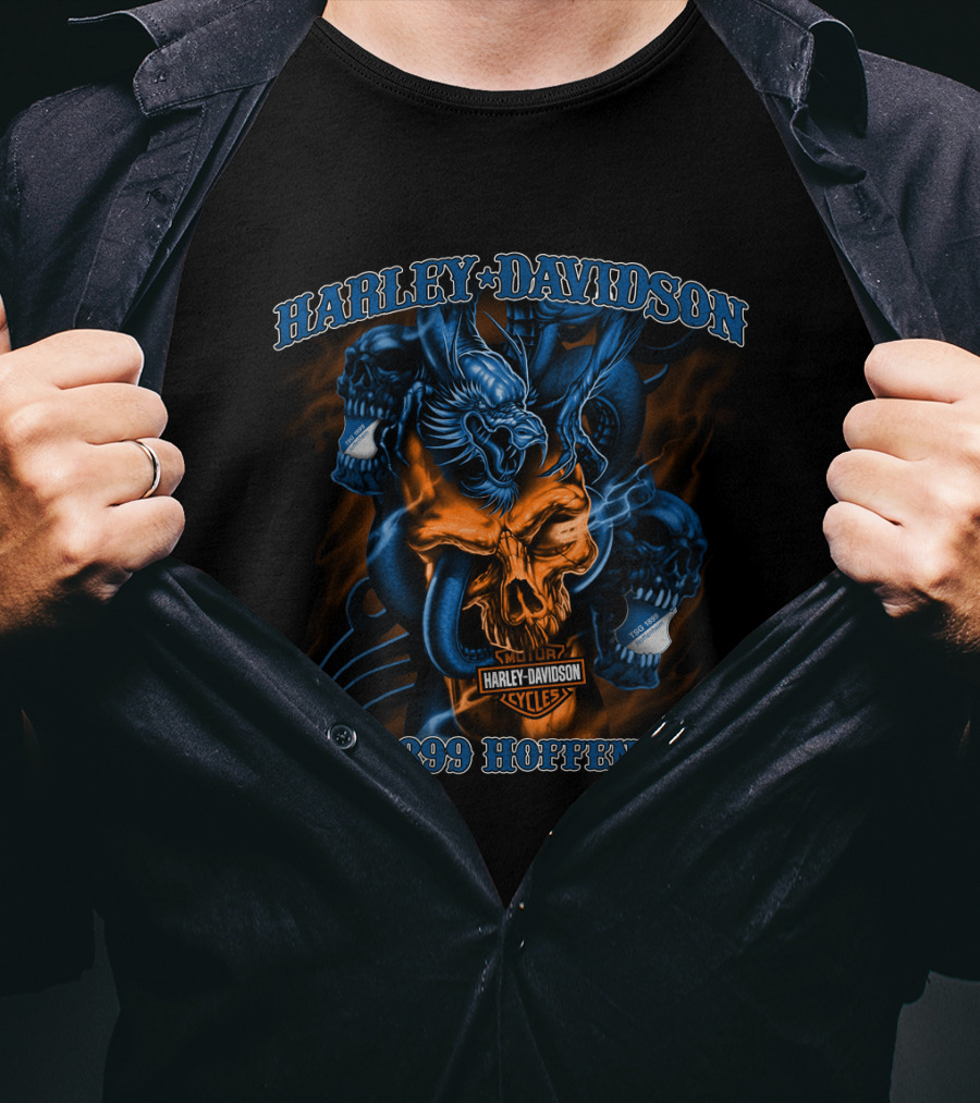 Harley Davidson Tsg 1899 Hoffenheim Cycles Skull T-Shirt