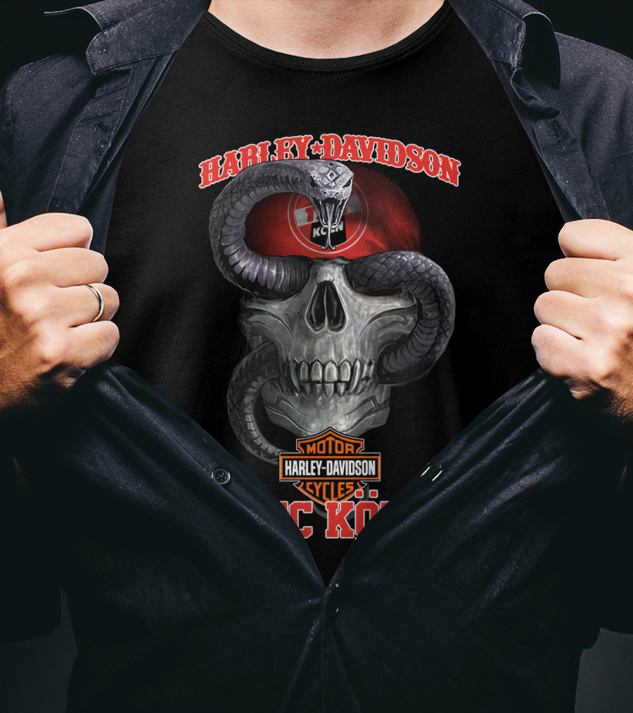 Harley Davidson Motor Cycles 1. Fc Köln Skull Serpent T-Shirt