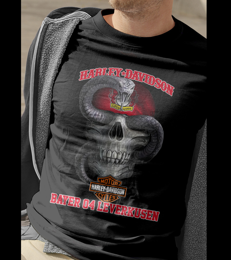 Harley Davidson Skull Snake Bayer 04 Leverkusen T-Shirt