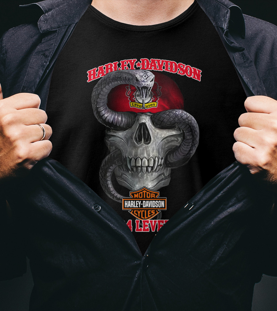 Harley Davidson Skull Snake Bayer 04 Leverkusen T-Shirt