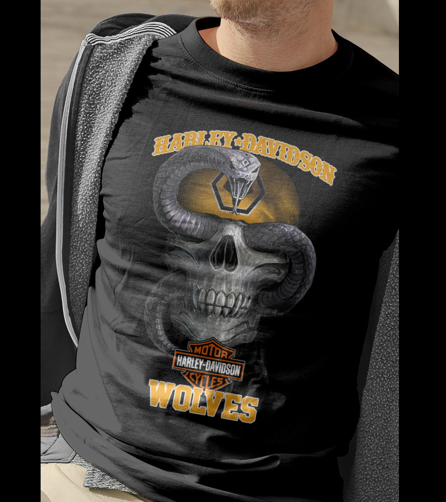 Harley Davidson Motor Cycles Wolves T-Shirt