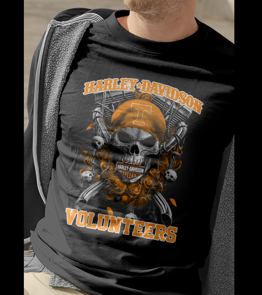 Harley Davidson Tennessee Volunteers Skull T T-Shirt