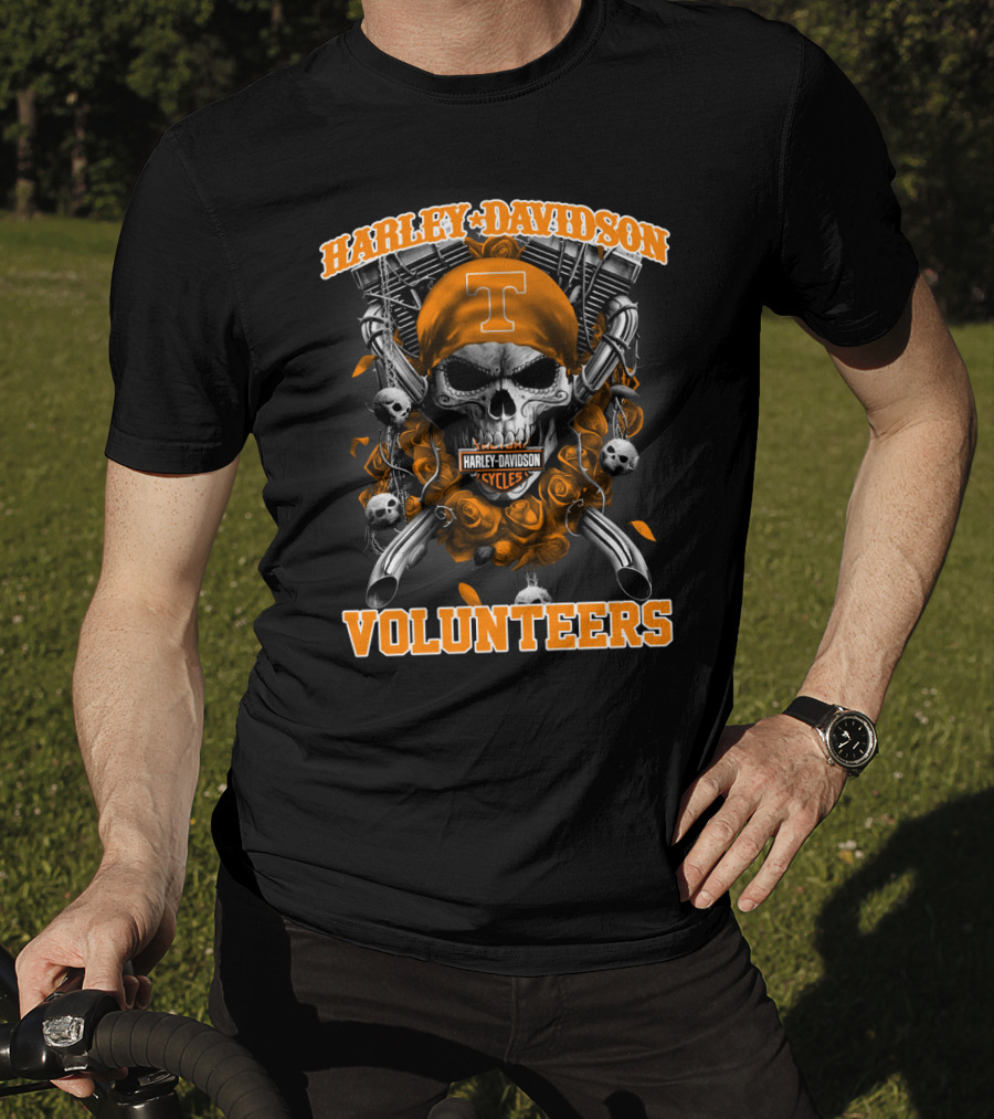 Harley Davidson Tennessee Volunteers Skull T T-Shirt