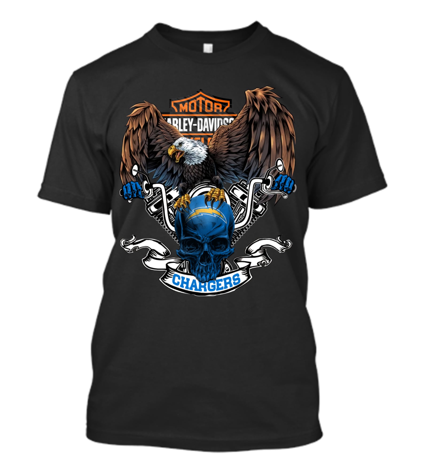 Motor Harley Davidson Cycles Chargers Dh 87 Hd Nfl Los Angeles Chargers T-Shirt