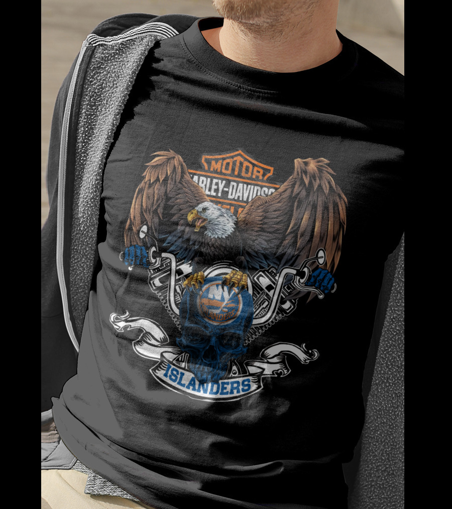 Harley Davidson Eagle Ny Islanders Nhl T-Shirt