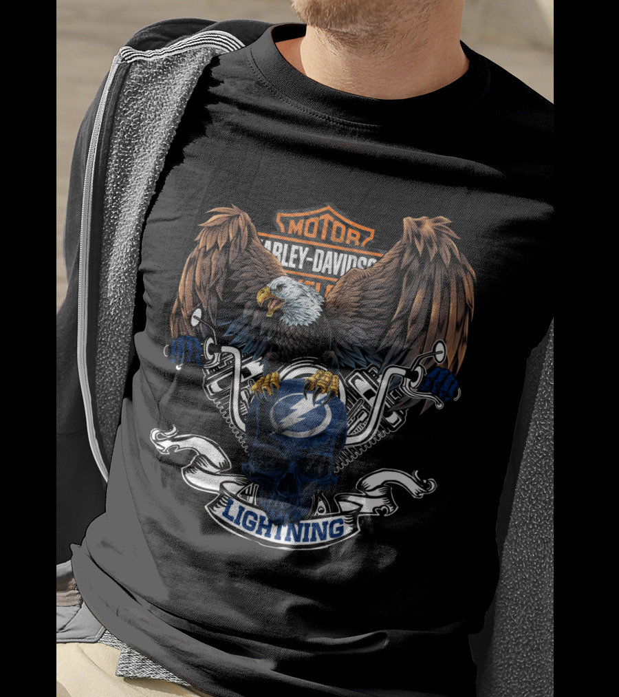 Motor Harley Davidson Eagle Tampa Bay Lightning Nhl T-Shirt