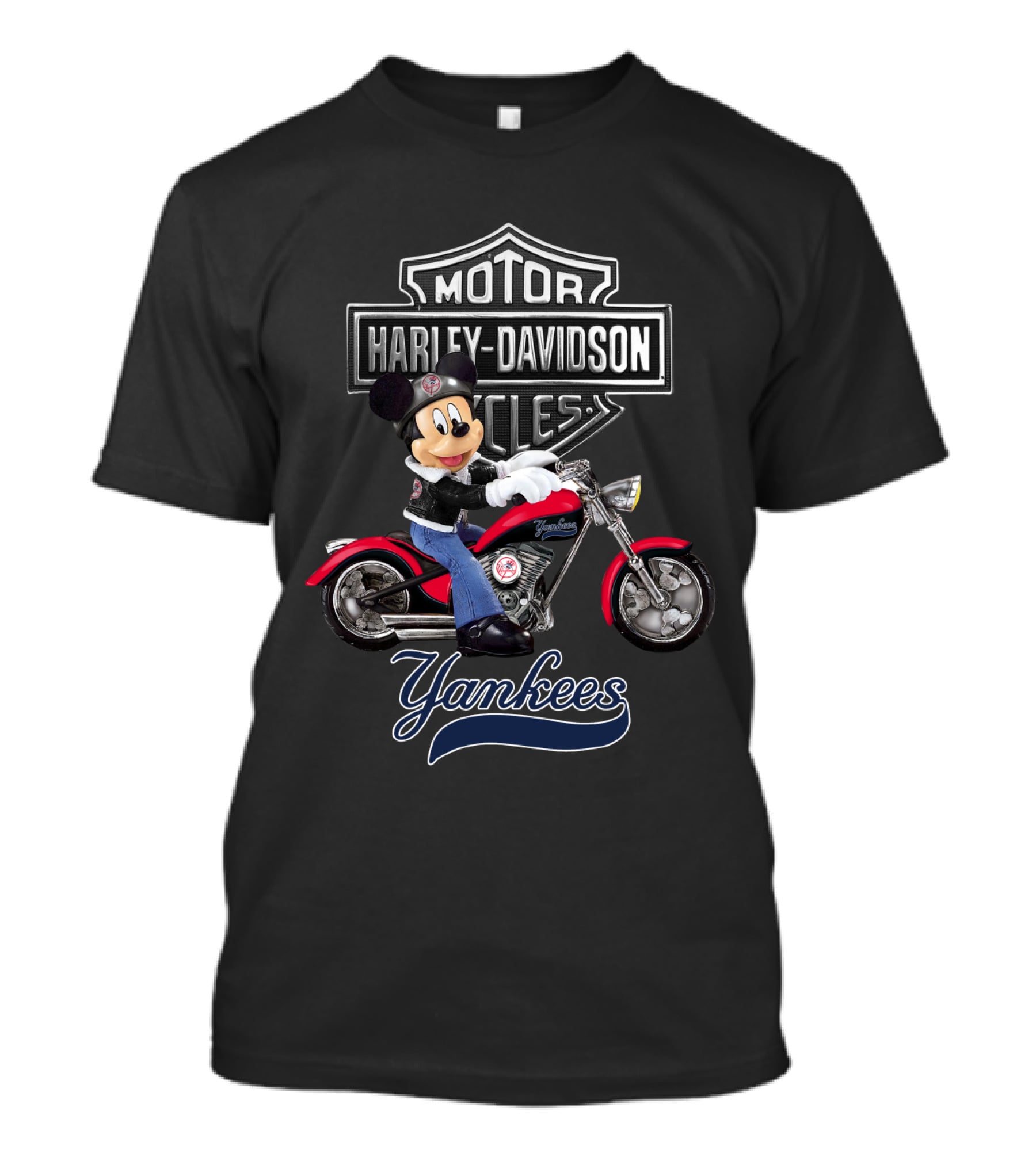 Harley Davidson Motorcycles Mickey Mouse New York Yankees Mlb T-Shirt