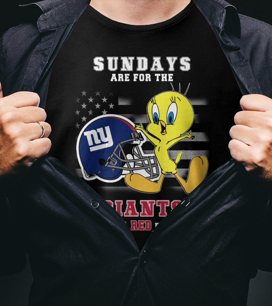 Sundays Are For The Giants Blue And Red Forever Tweety Football Helmet T-Shirt