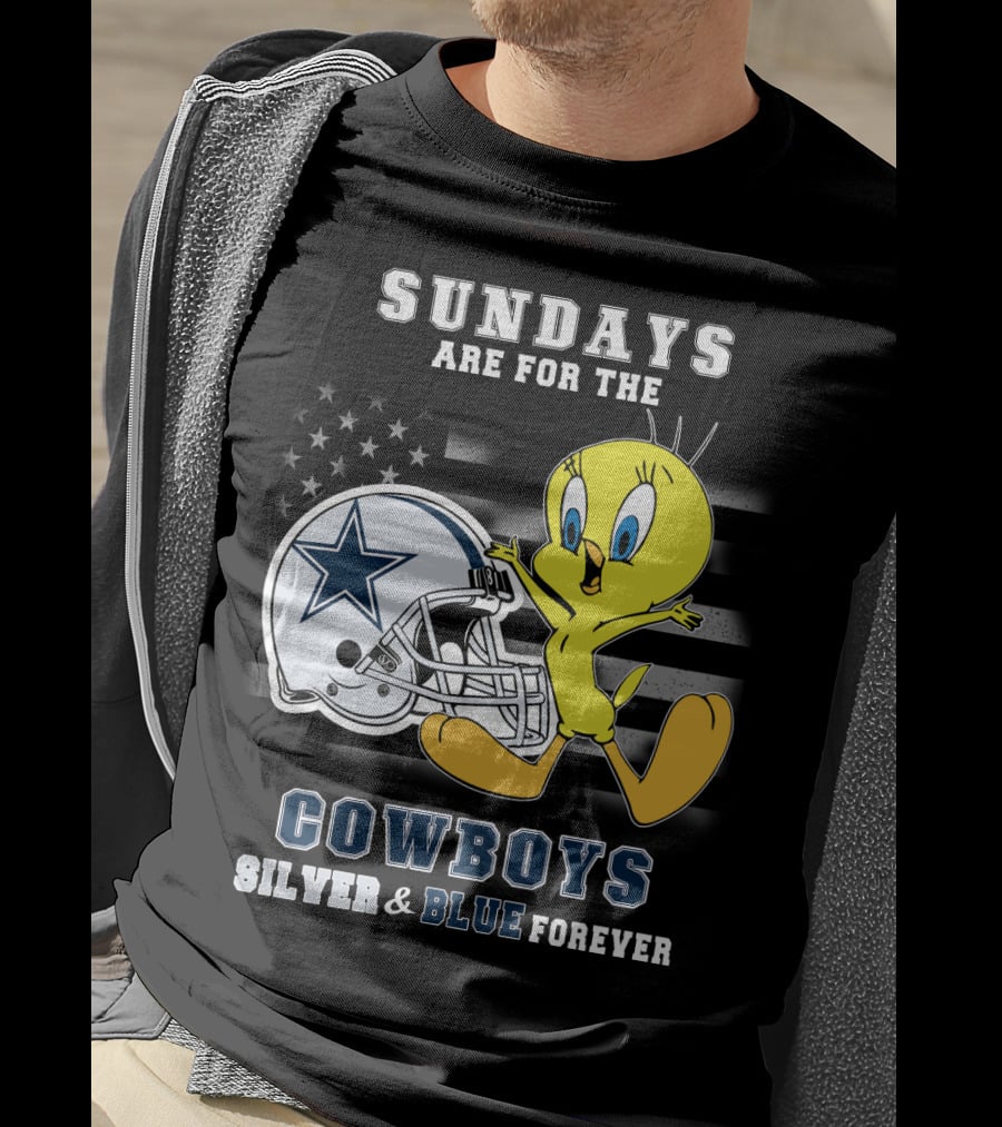 Sundays Are For The Cowboys Silver & Blue Forever Tweety T-Shirt