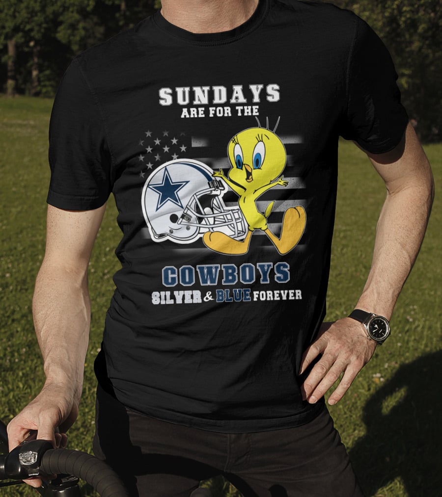 Sundays Are For The Cowboys Silver & Blue Forever Tweety T-Shirt