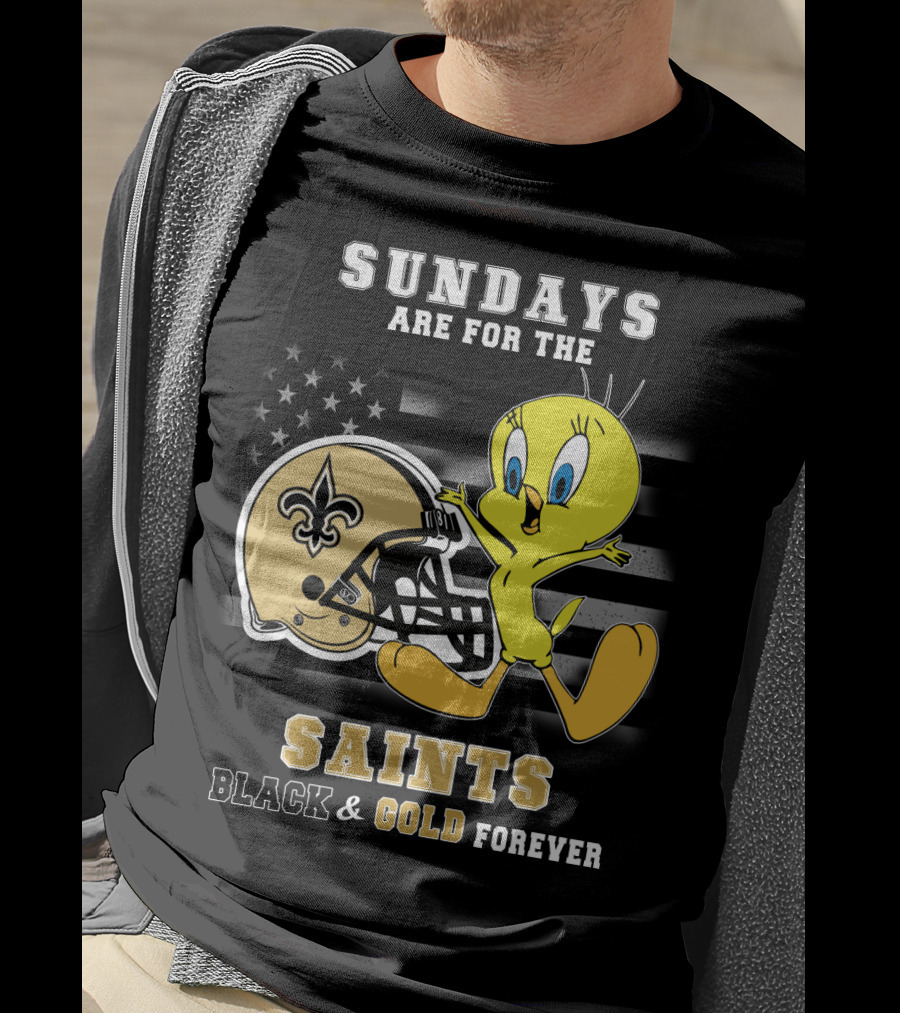 Sundays Are For The Saints Black And Gold Forever T-Shirt