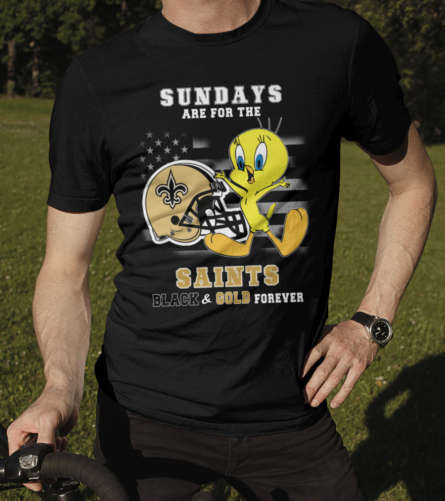 Sundays Are For The Saints Black And Gold Forever T-Shirt