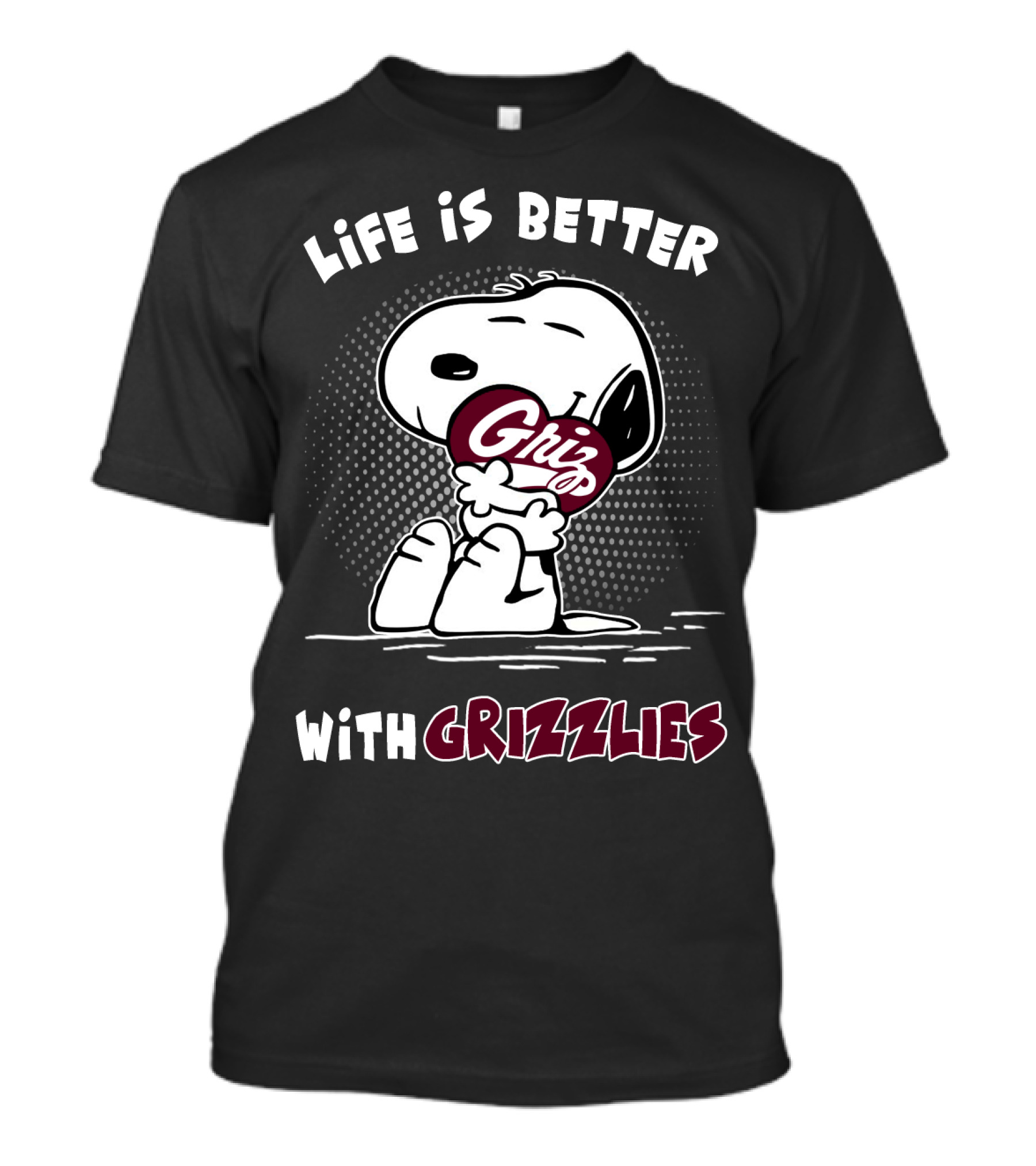Life Is Better With Grizzlies Snoopy Hug T-Shirt