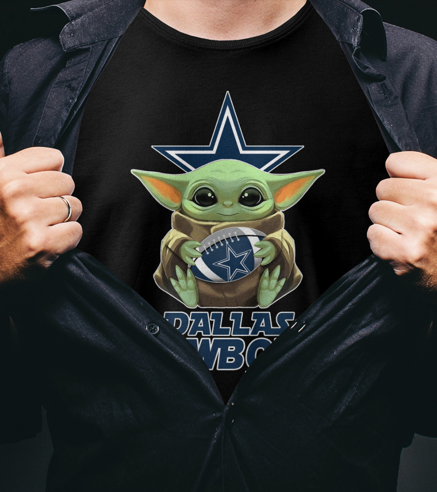 Dallas Cowboys Baby Yoda Football Star T-Shirt