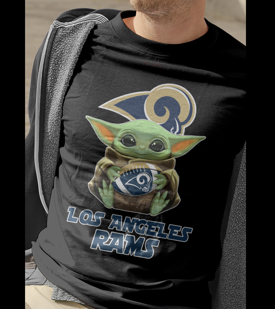 Los Angeles Rams Baby Yoda Football T-Shirt