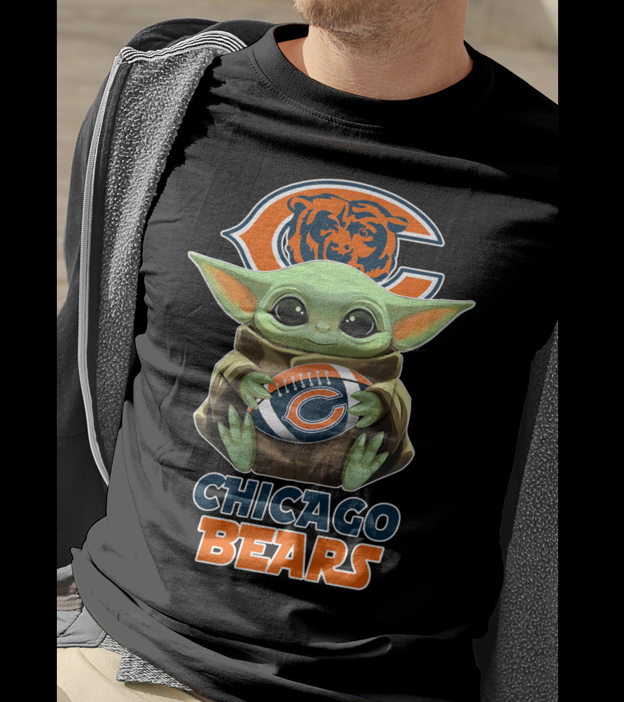 Chicago Bears Grogu Football T-Shirt