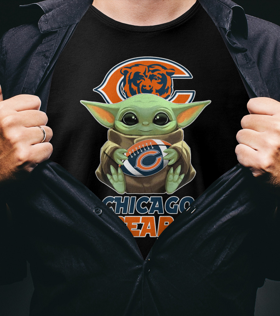 Chicago Bears Grogu Football T-Shirt