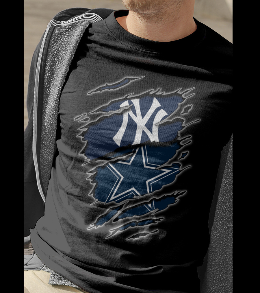 Ny Yankees Dallas Cowboys Fan Pride Fusion T-Shirt