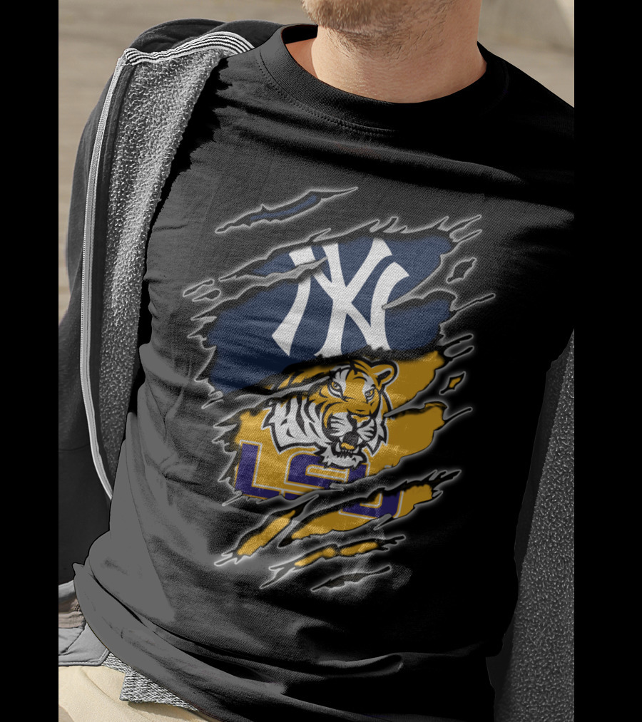 Yankees And Lsu Tigers Fan Fusion T-Shirt