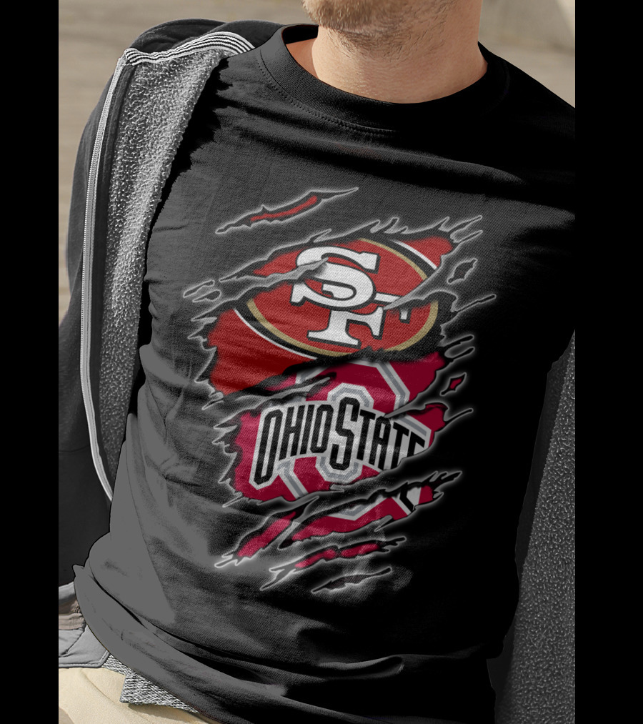 Ohio State Buckeyes San Francisco 49ers Fan Crossover T-Shirt