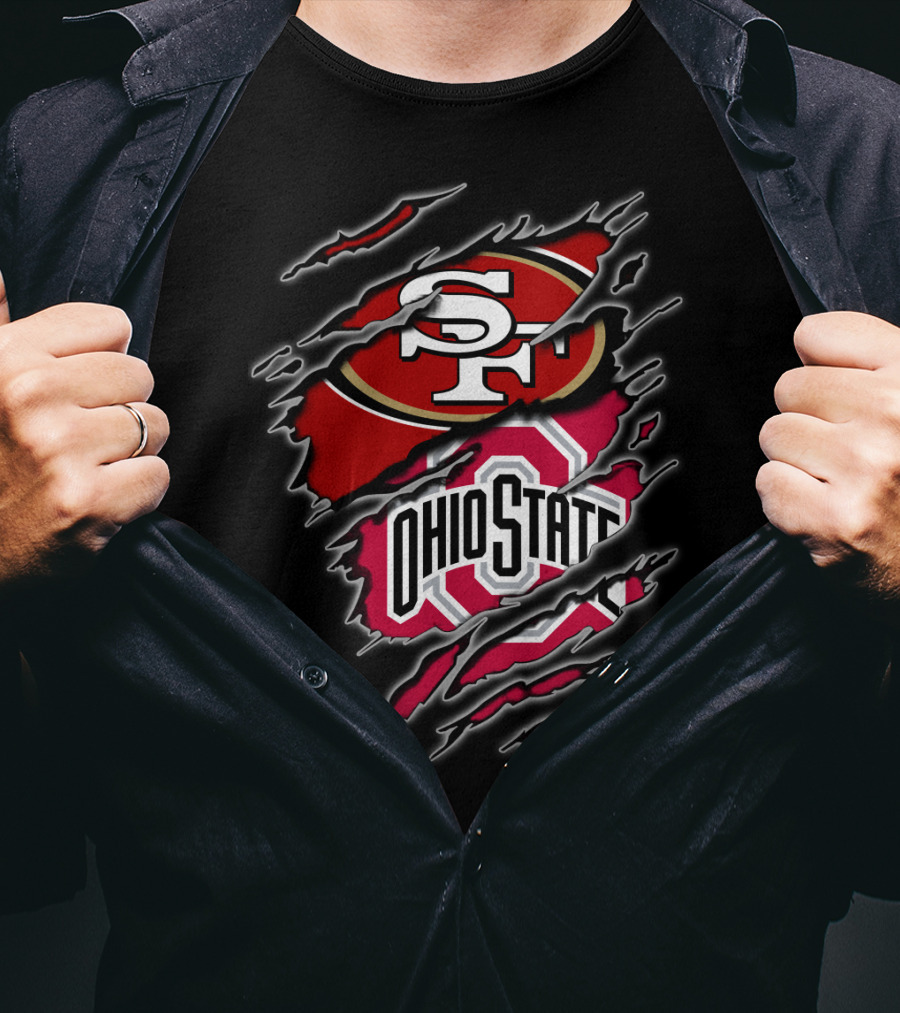 Ohio State Buckeyes San Francisco 49ers Fan Crossover T-Shirt