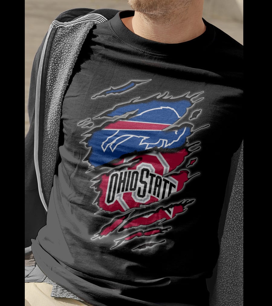 Buffalo Bills Ohio State Buckeyes Fan Crossover T-Shirt