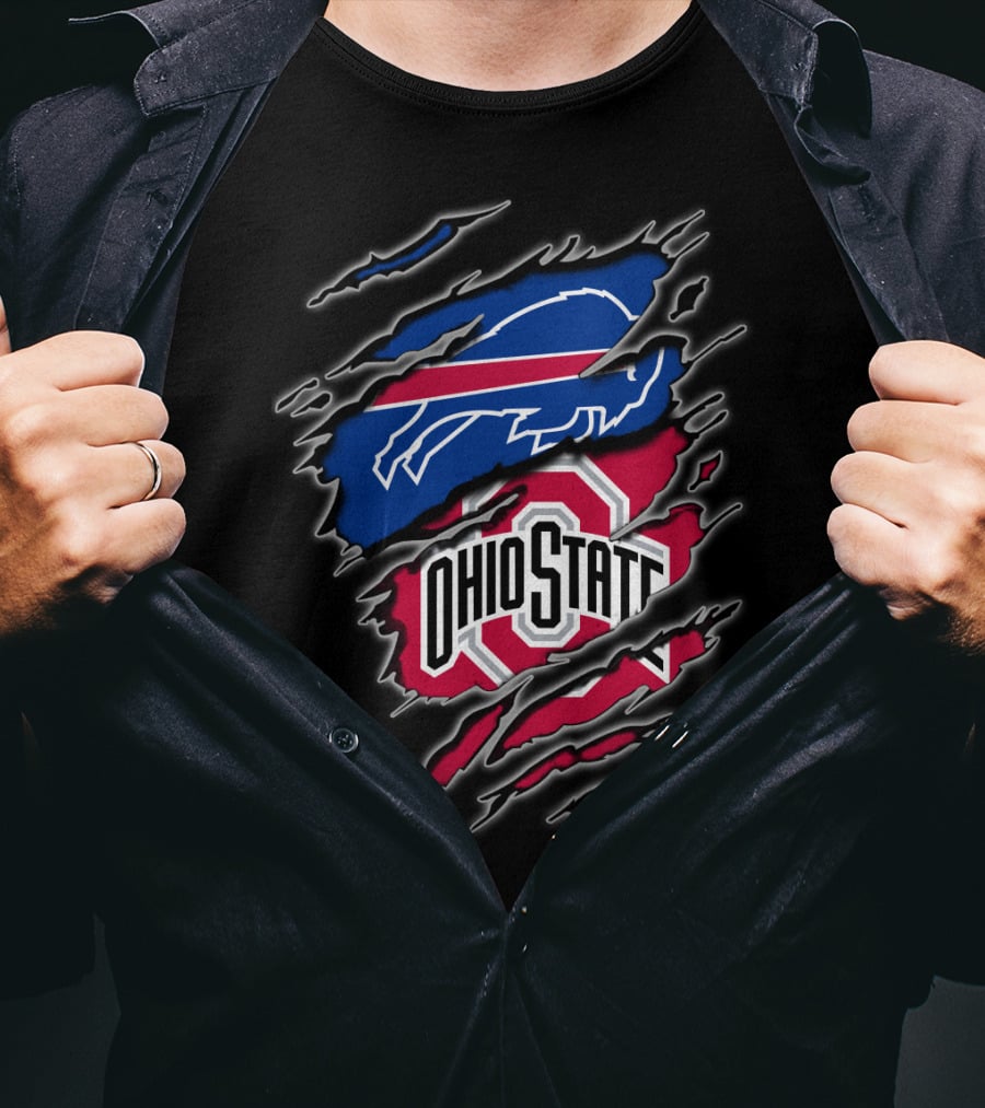 Buffalo Bills Ohio State Buckeyes Fan Crossover T-Shirt