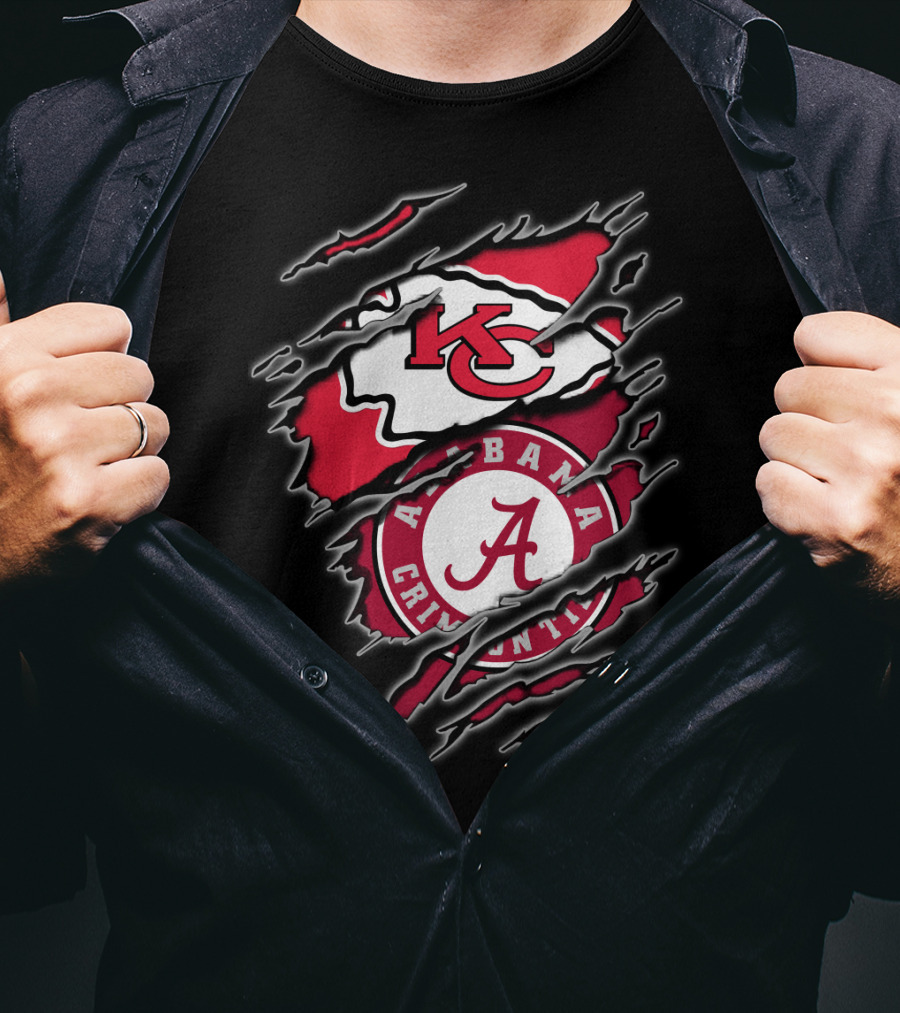 Alabama Crimson Tide Kansas City Chiefs Football Fans T-Shirt