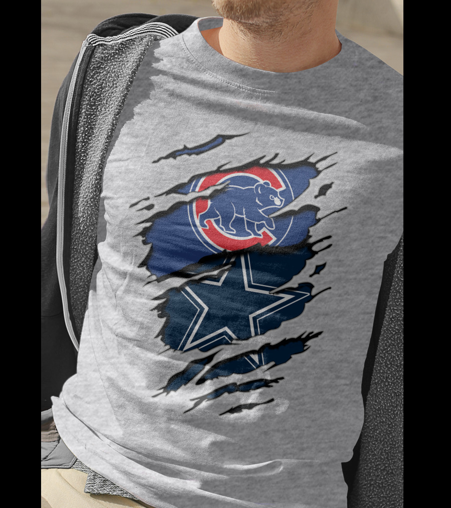 Chicago Cubs Dallas Cowboys Fan Crossover T-Shirt
