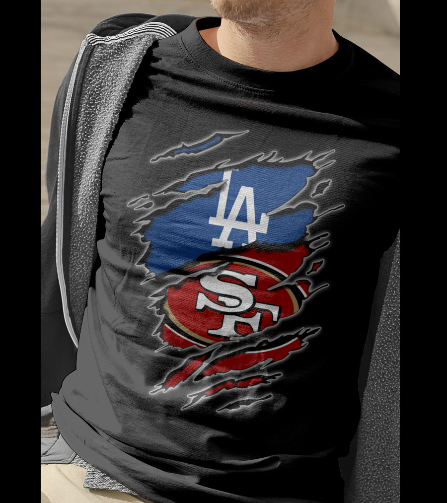 La Dodgers And Sf 49ers Fans Combination T-Shirt