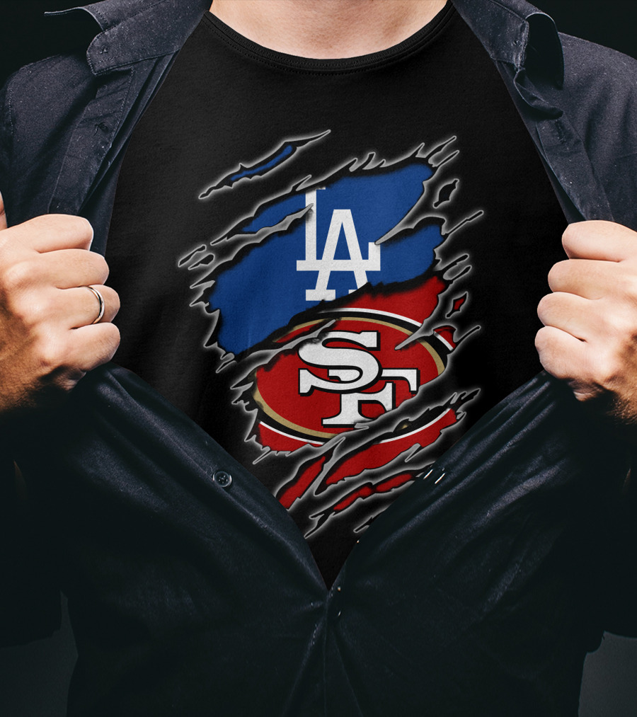La Dodgers And Sf 49ers Fans Combination T-Shirt