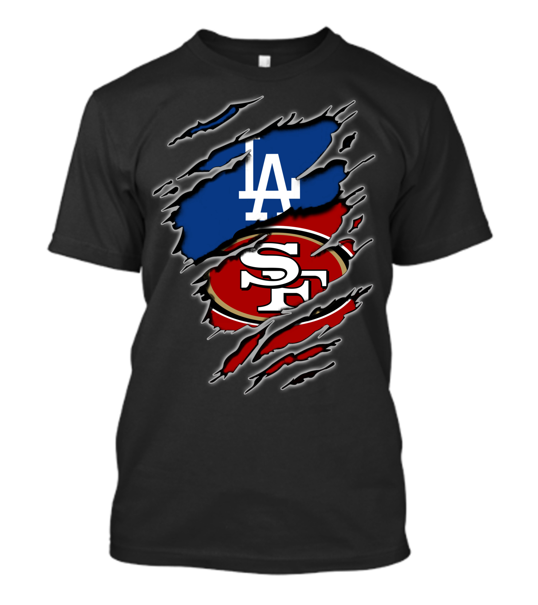 La Dodgers San Francisco 49ers Fan Crossover T-Shirt