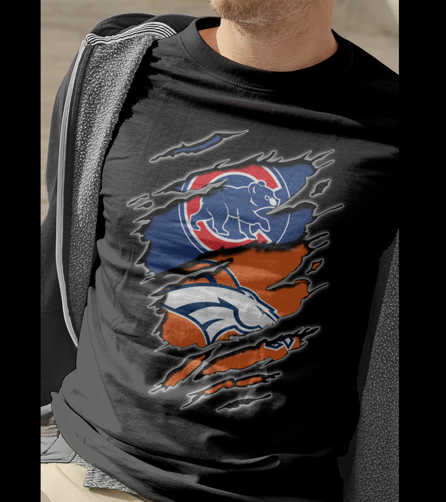 Chicago Cubs And Denver Broncos Fan T-Shirt