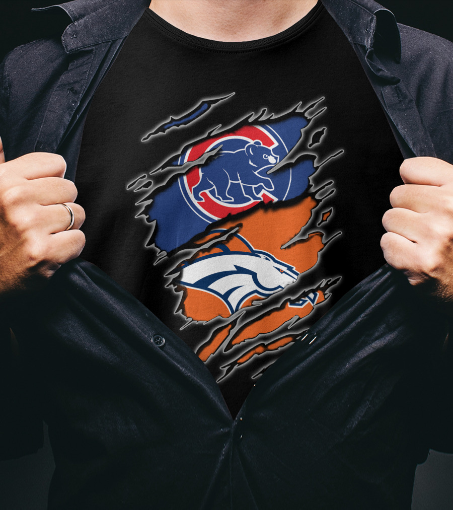 Chicago Cubs And Denver Broncos Fan T-Shirt