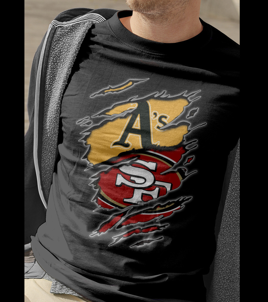 Oakland A's And San Francisco 49ers Fan Tribute T-Shirt