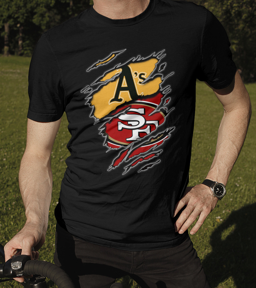 Oakland A's And San Francisco 49ers Fan Tribute T-Shirt