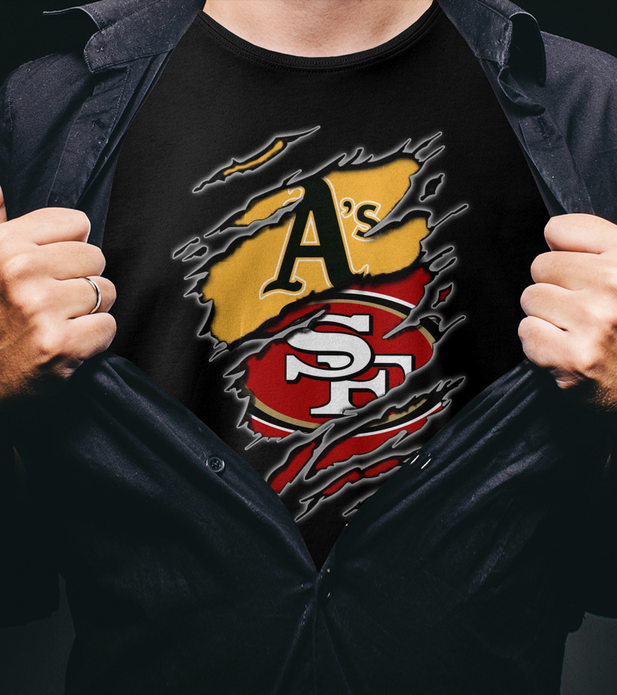 Oakland A's And San Francisco 49ers Fan Tribute T-Shirt