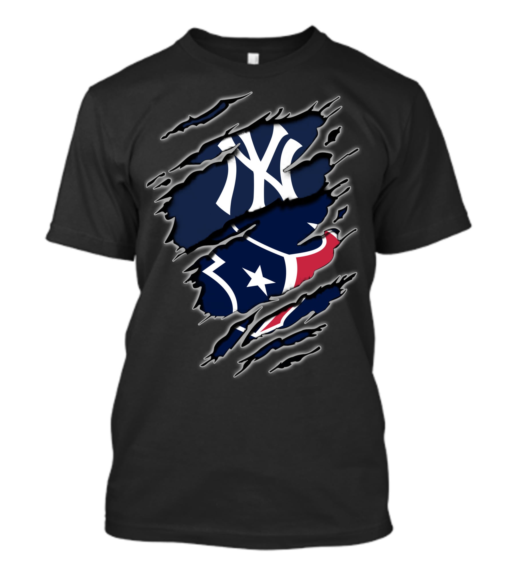 New York Yankees Houston Texans Fans T-Shirt
