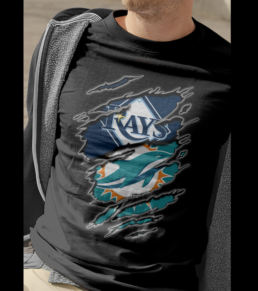 Tampa Bay Rays And Miami Dolphins Sports Fan T-Shirt