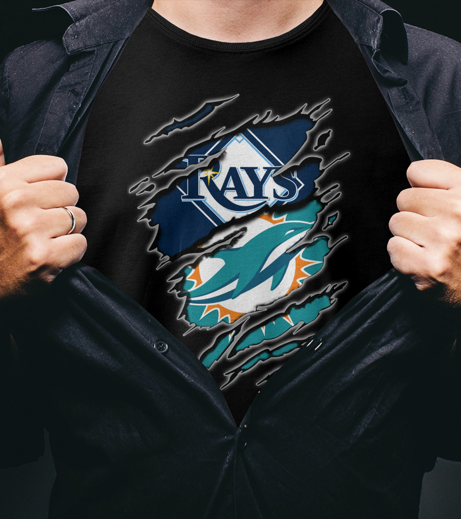 Tampa Bay Rays And Miami Dolphins Sports Fan T-Shirt