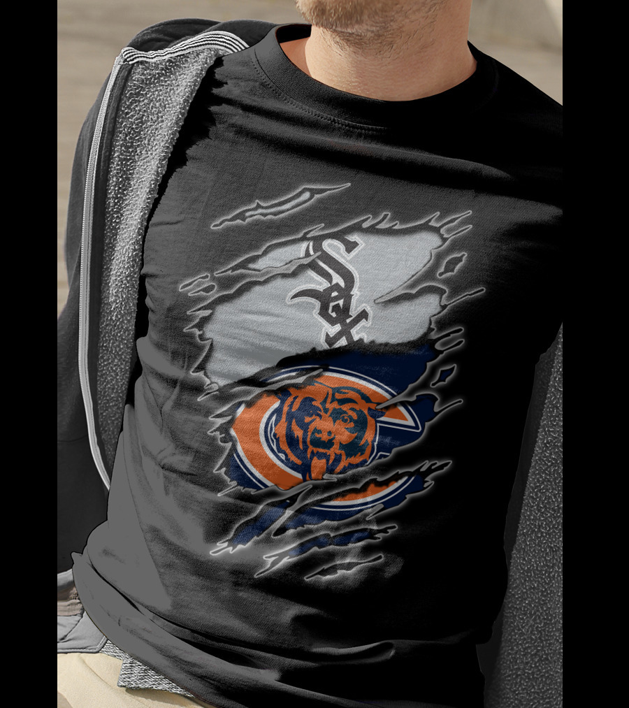 Chicago White Sox And Chicago Bears Fan Logos T-Shirt