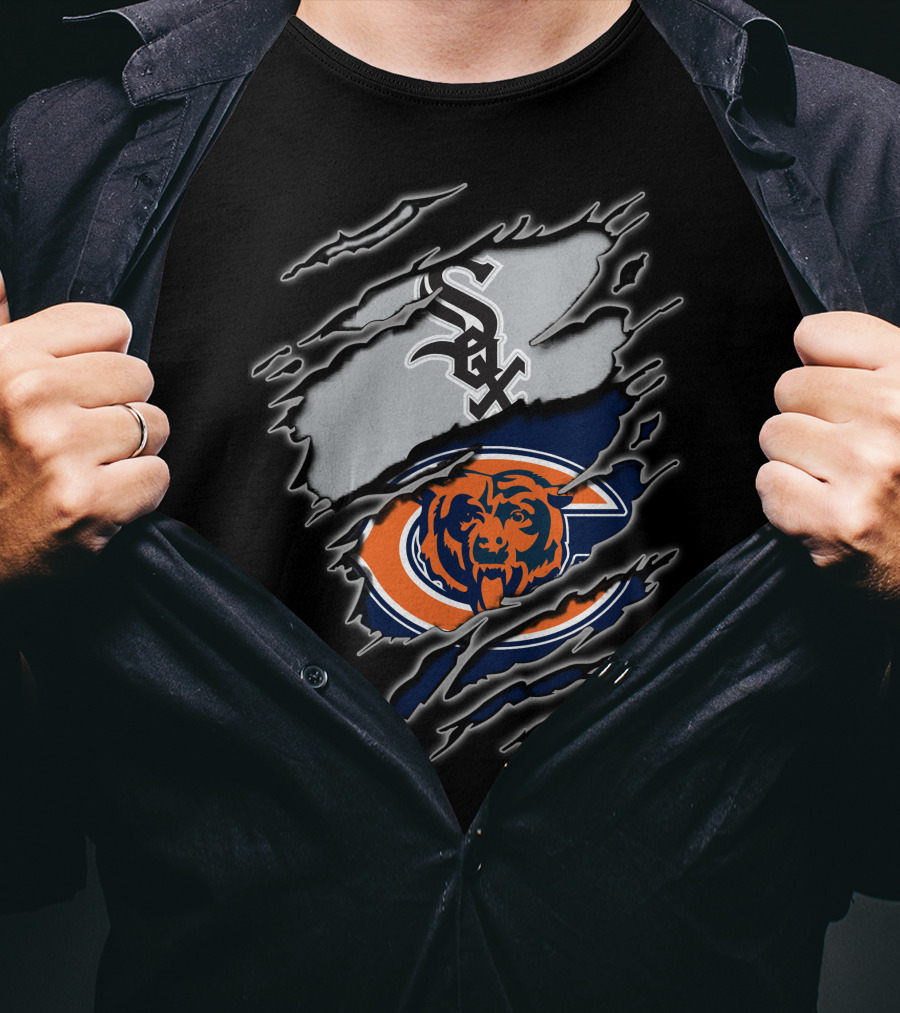 Chicago White Sox And Chicago Bears Fan Logos T-Shirt