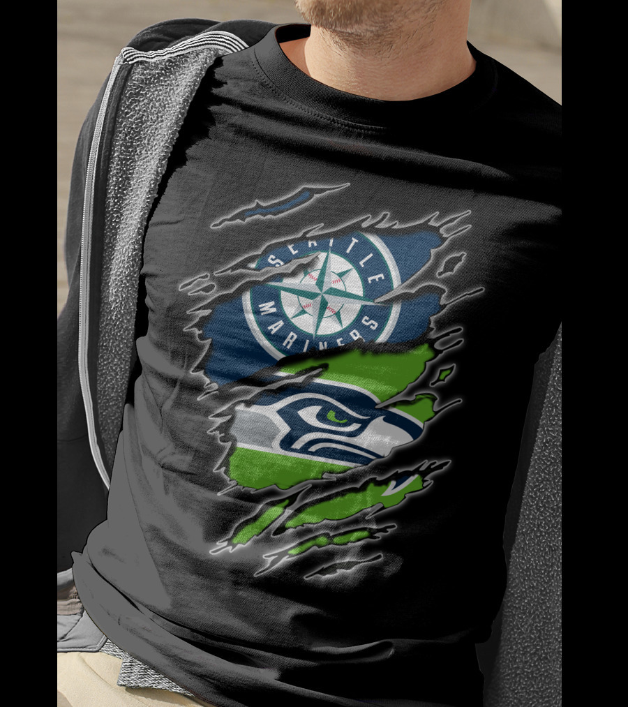 Seattle Mariners Seattle Seahawks Fan Combo T-Shirt