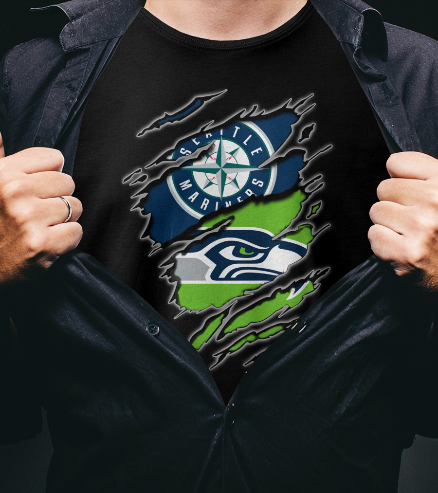 Seattle Mariners Seattle Seahawks Fan Combo T-Shirt