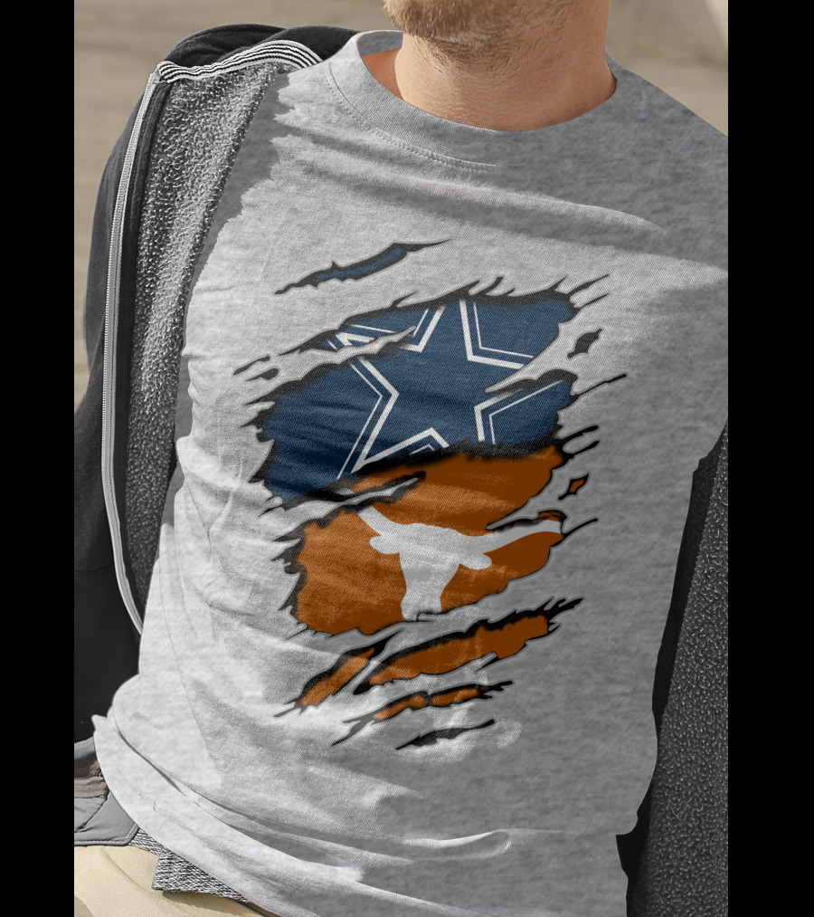 Cowboys Longhorns Star And Bull Texas Pride T-Shirt