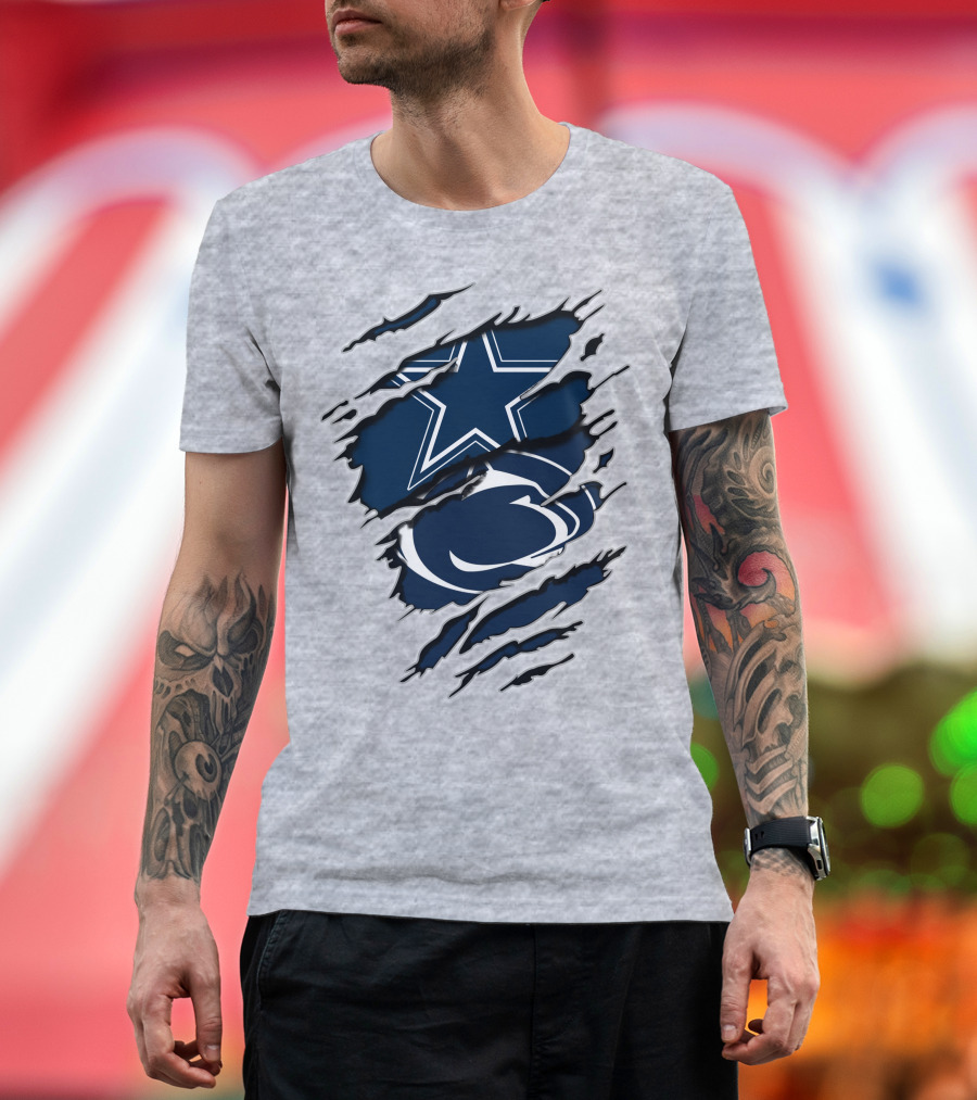 Dallas Cowboys Penn State Nittany Lions Claw Marks T-Shirt